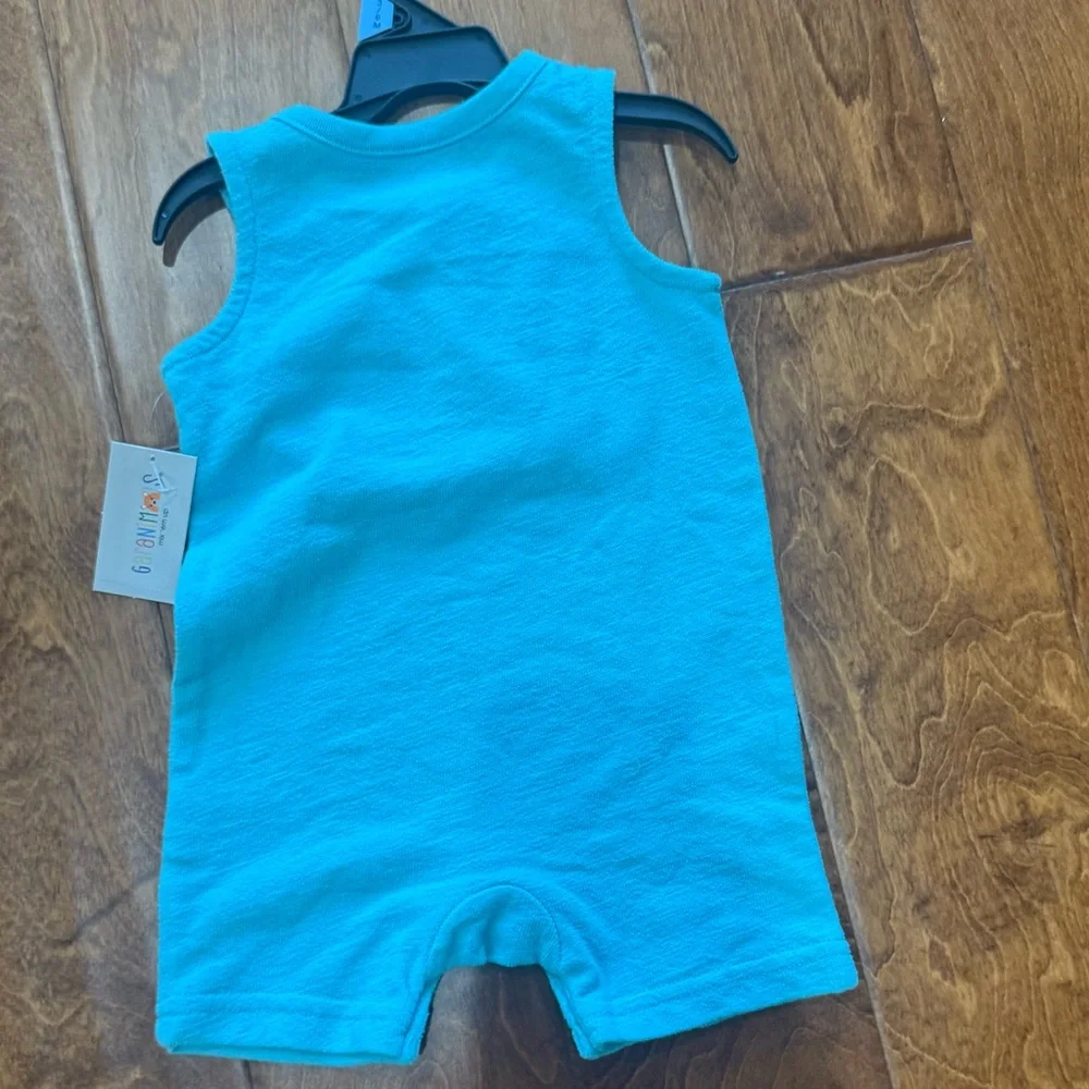 NWT Size 3-6 months Garanimals Turquoise Tank Romper